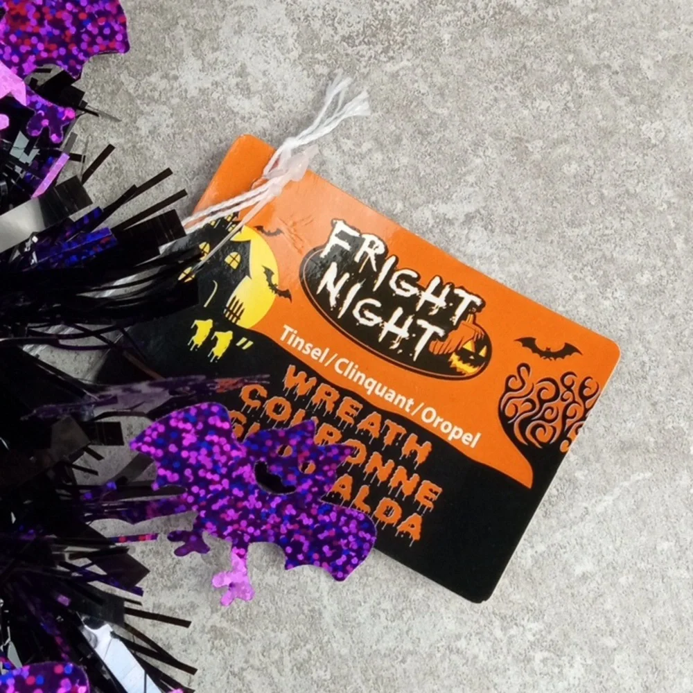 👻 🍒 Halloween Fright Night Tinsel Wreath